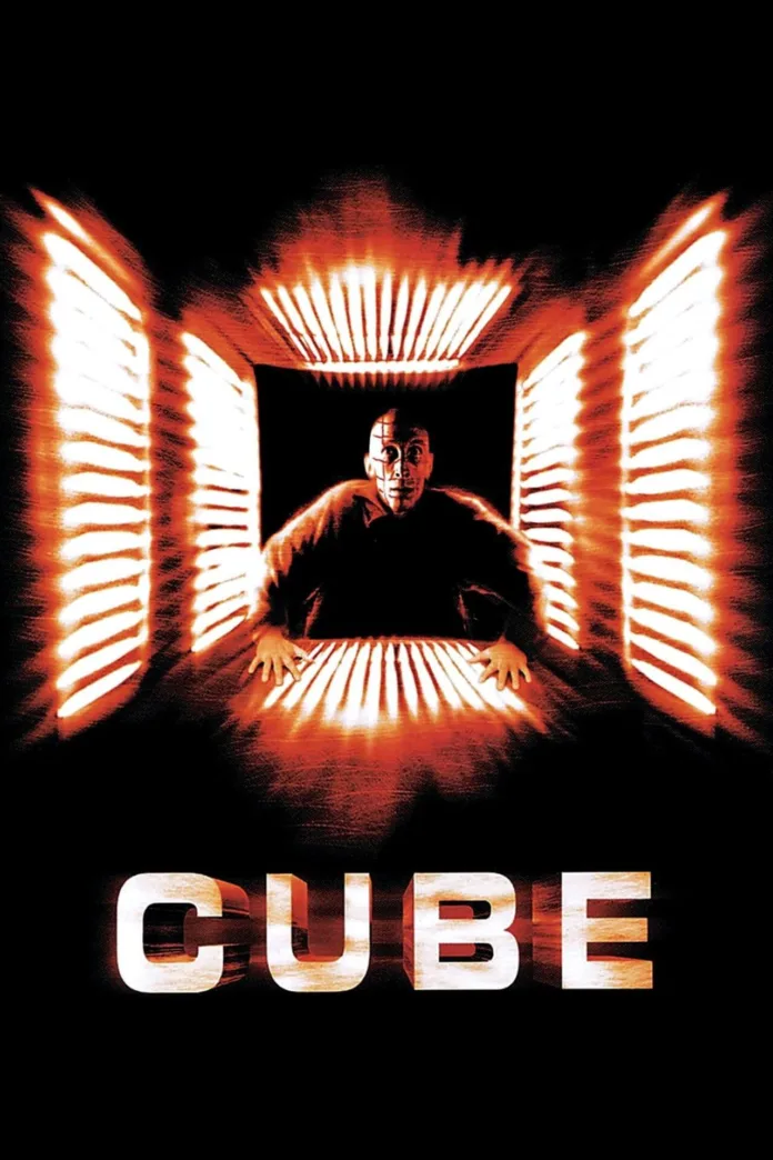 Αφίσα της ταινίας Cube του 1997 με θέμα επιστημονικής φαντασίας και ψυχολογικού τρόμου.
